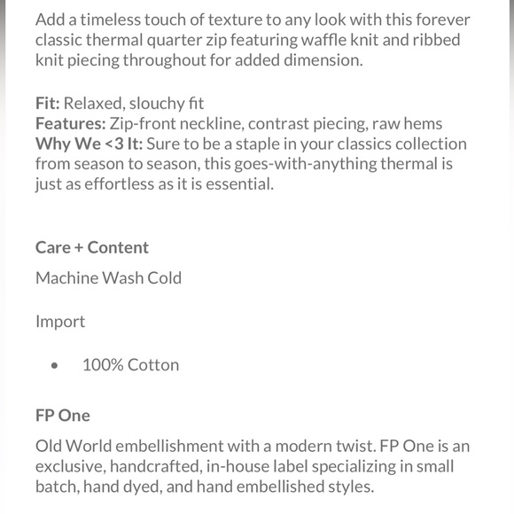 ⏰FLASH SALE!⏰✨NEW!✨Free People One Ashton Zip Thermal - Picture 5 of 9